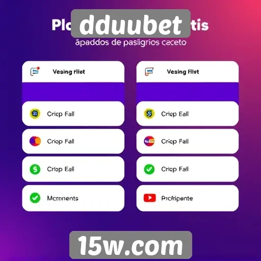 Métodos de pagamento aceitos no dduubet